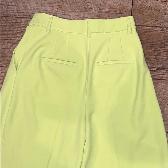 Express Neon Lime Wide-Leg High-Rise Pants - Picture 9 of 10